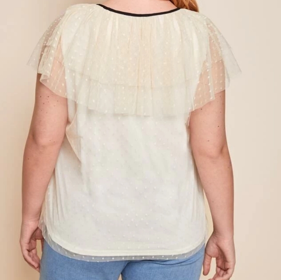 Frilly Polka Dot Lace Blouse - Picture 3 of 4